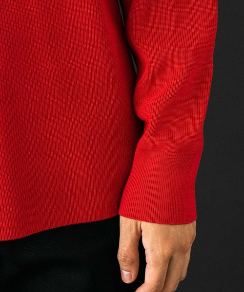 UNITED TOKYO（ユナイテッドトウキョウ）の「畦編みタートルニットセーター/ハイネック（ニット/セーター・メンズ・ホワイト/ブラック/レッド/カーキ・1/2/3）」の13枚目の写真