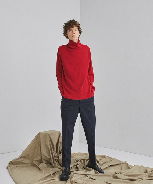 UNITED TOKYO（ユナイテッドトウキョウ）の「畦編みタートルニットセーター/ハイネック（ニット/セーター・メンズ・ホワイト/ブラック/レッド/カーキ・1/2/3）」の19枚目の写真