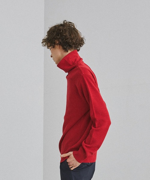 UNITED TOKYO（ユナイテッドトウキョウ）の「畦編みタートルニットセーター/ハイネック（ニット/セーター・メンズ・ホワイト/ブラック/レッド/カーキ・1/2/3）」の18枚目の写真