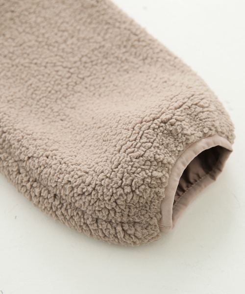 n'OrLABEL（ノアールレーベル）の「『異素材フーデッドボアブルゾン』（ブルゾン・レディース・モカ/ピンクベージュ/ライトカーキ/グレイッシュベージュ/ブラック/グレイッシュブルー/パープル/グリーン・FREE/1/2）」の14枚目の写真