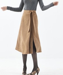 【MANAVIS7 】BANDING SUEDE WRAP SKIRT / バンディングスエード ラップスカート