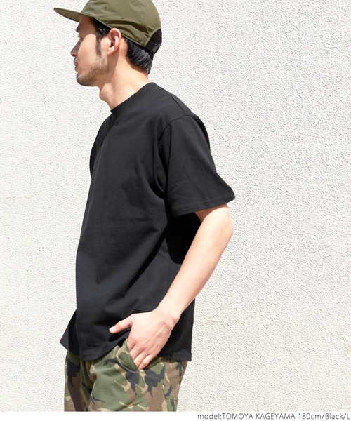 coca（coca）（コカ）の「USAコットン　ヘビーウェイトベーシックTシャツ（Tシャツ/カットソー・メンズ・ホワイト/ブラック/ネイビー/グリーン・SMALL/MEDIUM/LARGE）」の6枚目の写真