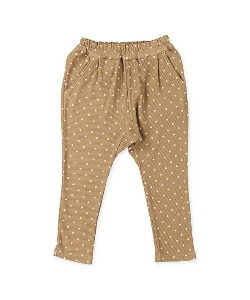 quoti use fith（クゥオティ　ユース　フィス）の「ベビーウェーブ ドットロングパンツ（スウェットパンツ・キッズ・ベージュ/ブラック/カーキ・100/110/90/120/130/80）」の2枚目の写真