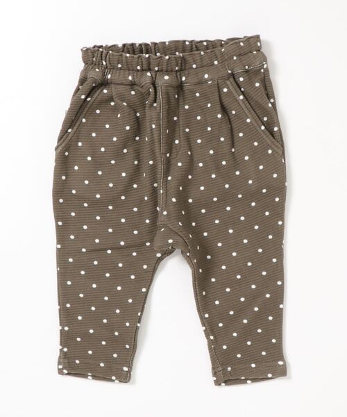 quoti use fith（クゥオティ　ユース　フィス）の「ベビーウェーブ ドットロングパンツ（スウェットパンツ・キッズ・ベージュ/ブラック/カーキ・100/110/90/120/130/80）」の6枚目の写真