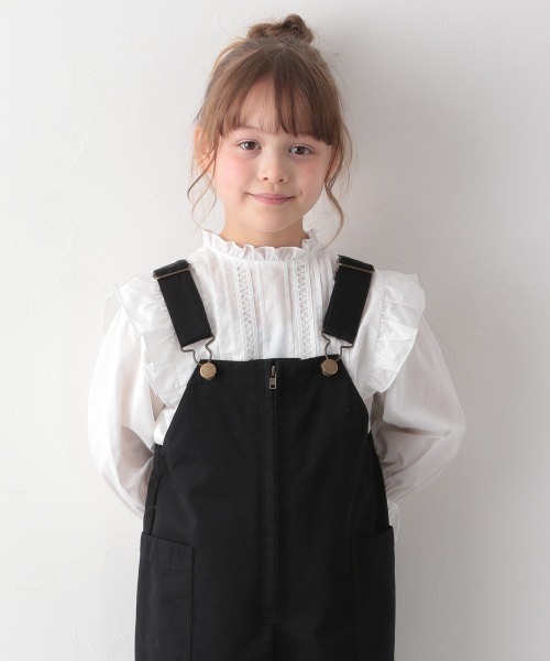 GLOBAL WORK（グローバルワーク）の「【キッズ】フリルネックレースブラウス/926578（シャツ/ブラウス・キッズ・ホワイト/ブラック・120cm/100cm/140cm/130cm/150cm/110cm/160cm）」の6枚目の写真
