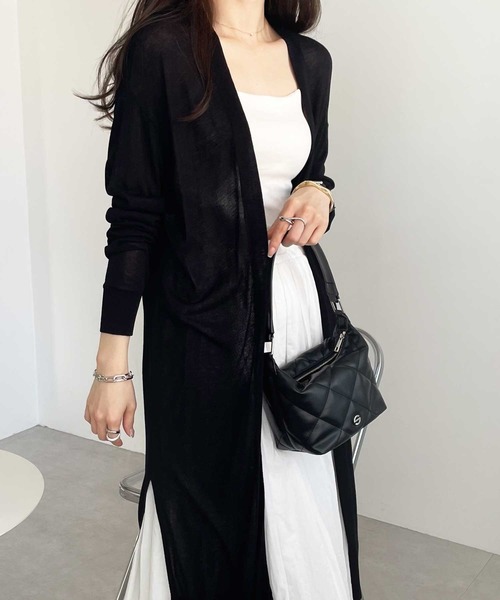 セール】【UV対策/接触冷感/冷房対策】夏におすすめ！ロングニット