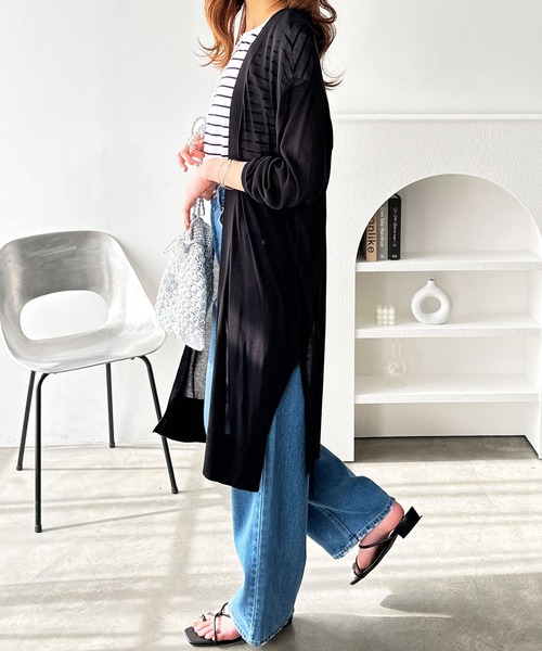 セール】【UV対策/接触冷感/冷房対策】夏におすすめ！ロングニット