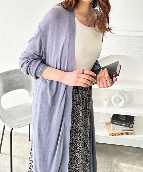 セール】【UV対策/接触冷感/冷房対策】夏におすすめ！ロングニット