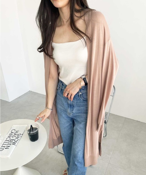 セール】【UV対策/接触冷感/冷房対策】夏におすすめ！ロングニット