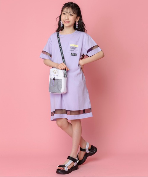 JENNI love（ジェニィラブ）の「タテガタショルダーバッグ（ショルダーバッグ・キッズ・オフホワイト/ブラック/ラベンダー・F）」の4枚目の写真