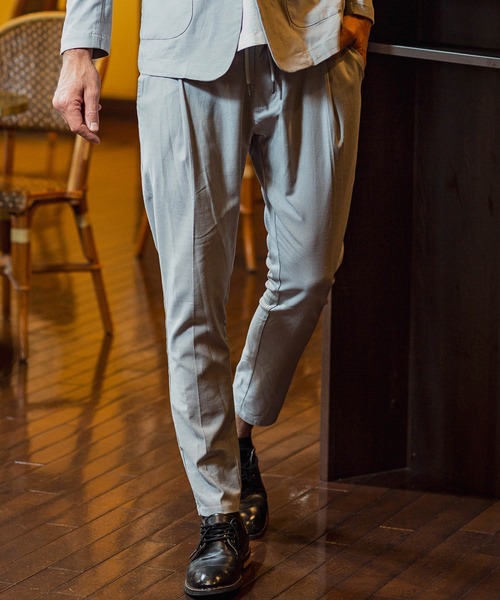 1piu1uguale3 RELAX（ウノピュウノウグァーレトレリラックス）の「1PIU1UGUALE3 RELAX(ウノピゥウノウグァーレトレ)リネンタックパンツ（その他パンツ・メンズ・ネイビー/ライトグレー/ブラック/ベージュ・M/S/XXL/L/XL）」の3枚目の写真