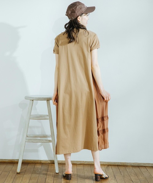 MILKFED.（ミルクフェド）の「SIDE PLEATED DRESS（ワンピース・レディース・ベージュ/ネイビー・ONE SIZE）」の11枚目の写真