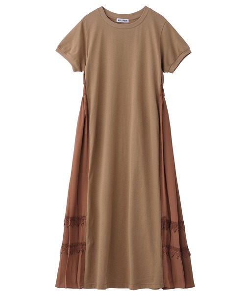 MILKFED.（ミルクフェド）の「SIDE PLEATED DRESS（ワンピース・レディース・ベージュ/ネイビー・ONE SIZE）」の13枚目の写真