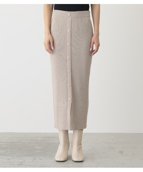 moussy ニット スカート ベージュ 未使用 スリット AZUL by moussy ベージュ タイトスカート スリット入り - メルカリ