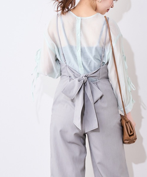 natural couture（ナチュラルクチュール）の「【WEB限定】ダブルリボン2WAYシアーブラウス（シャツ/ブラウス・レディース・ブラック/オフホワイト/ミント/ピンクベージュ・FREE）」の15枚目の写真