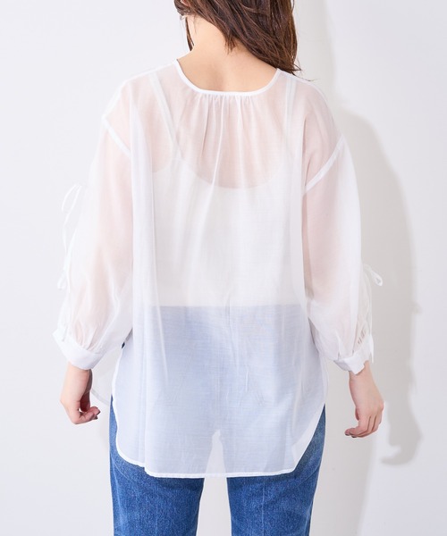 natural couture（ナチュラルクチュール）の「【WEB限定】ダブルリボン2WAYシアーブラウス（シャツ/ブラウス・レディース・ブラック/オフホワイト/ミント/ピンクベージュ・FREE）」の13枚目の写真