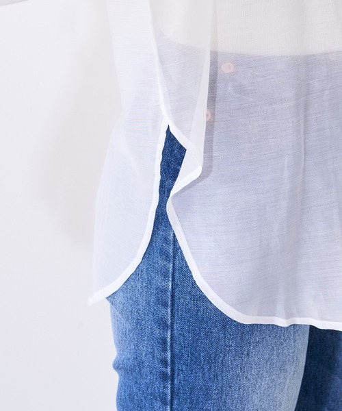 natural couture（ナチュラルクチュール）の「【WEB限定】ダブルリボン2WAYシアーブラウス（シャツ/ブラウス・レディース・ブラック/オフホワイト/ミント/ピンクベージュ・FREE）」の10枚目の写真