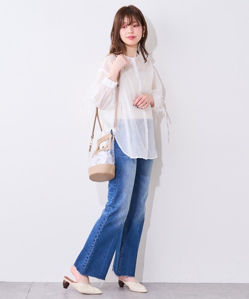 natural couture（ナチュラルクチュール）の「【WEB限定】ダブルリボン2WAYシアーブラウス（シャツ/ブラウス・レディース・ブラック/オフホワイト/ミント/ピンクベージュ・FREE）」の20枚目の写真