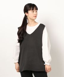Samansa Mos2 | 35thニットベスト×衿レースブラウスSET(シャツ/ブラウス)