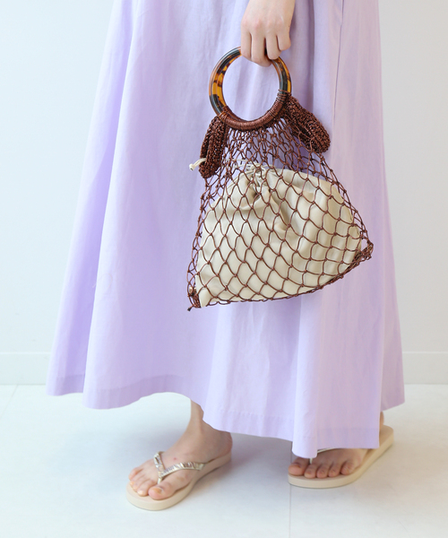 Simplicite（サンプリシテ）の「アクリルハンドルメタリックコードBAG◆（ショルダーバッグ・レディース・ホワイト/パープル/ブラウン/シルバー・FREE）」の2枚目の写真