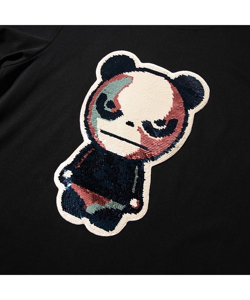 tシャツ HIPANDA ハイパンダ レディース ゴッホカラー スパンコールロゴ 半袖Tシャツ レディース HIPANDA ハイパンダ レディース ゴッホカラー スパンコールロゴ