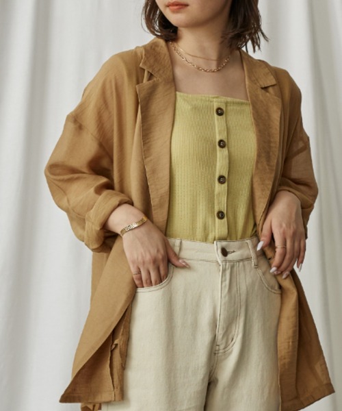 Amourire（アムリール）の「２ＷＡＹタンク（タンクトップ・レディース・アイボリー/イエロー/グリーン/ベージュ/ピンク・M）」の4枚目の写真