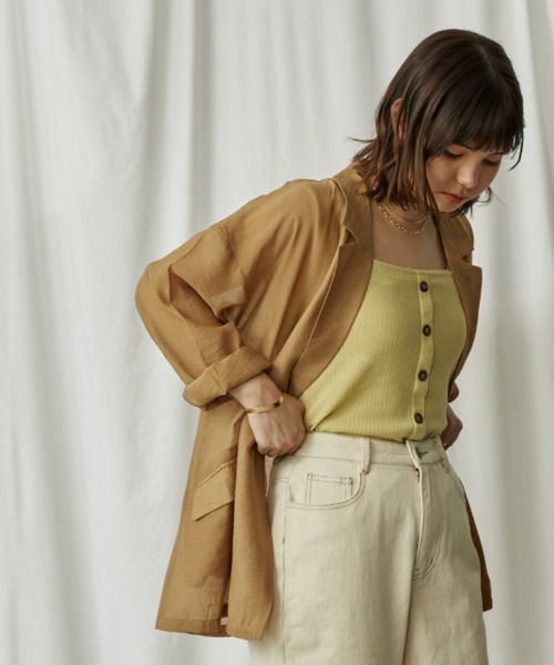 Amourire（アムリール）の「２ＷＡＹタンク（タンクトップ・レディース・アイボリー/イエロー/グリーン/ベージュ/ピンク・M）」の10枚目の写真