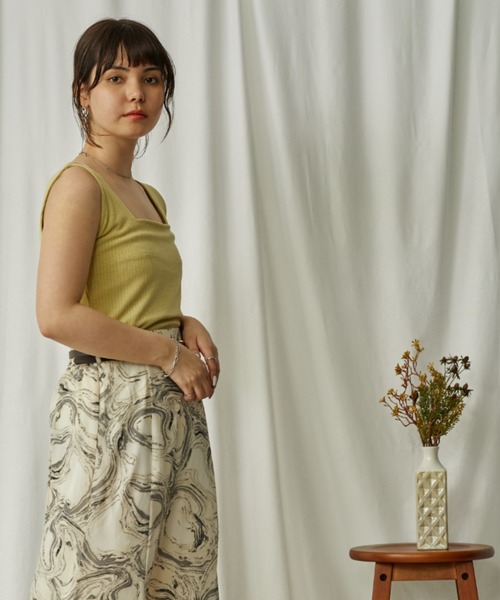 Amourire（アムリール）の「２ＷＡＹタンク（タンクトップ・レディース・アイボリー/イエロー/グリーン/ベージュ/ピンク・M）」の12枚目の写真