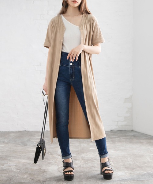 セール 半袖リブロングカーデワンピース ワンピース Newlyme ニューリーミー のファッション通販 Zozotown