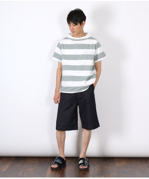 TEXTURE WE MADE（テクスチャーウィーメイド）の「WIDE TUCK SHORT PANT：ワイドタックショートパンツ（その他パンツ・メンズ・インディゴブルー・30inch/32inch/28inch）」の9枚目の写真