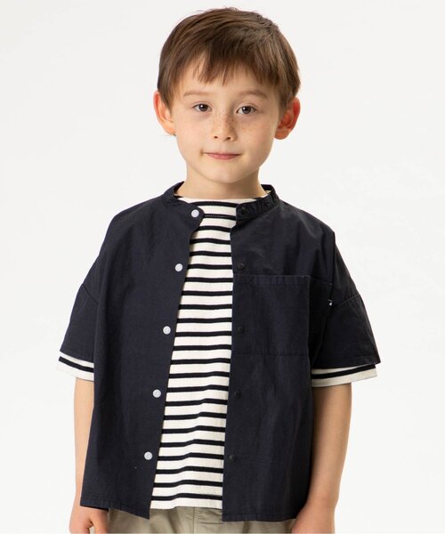 F.O.U（エフオーユー）の「オーバーサイズボックスシャツ（シャツ/ブラウス・キッズ・ブラック/ピンク/ブルー・130/150/160/140/100/120/110）」の2枚目の写真