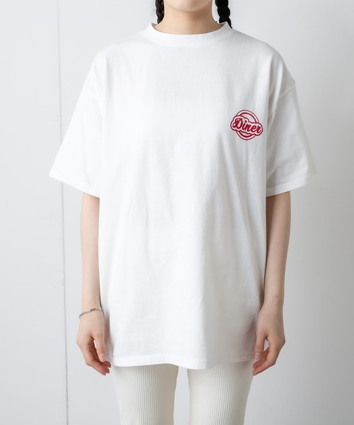 RASVOA(ラスボア)の「DINERプリントTシャツ(Tシャツ/カットソー・レディース・レッド/ブルー・FREE)」の5枚目の写真