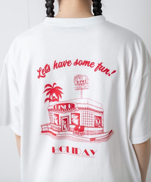 RASVOA(ラスボア)の「DINERプリントTシャツ(Tシャツ/カットソー・レディース・レッド/ブルー・FREE)」の21枚目の写真