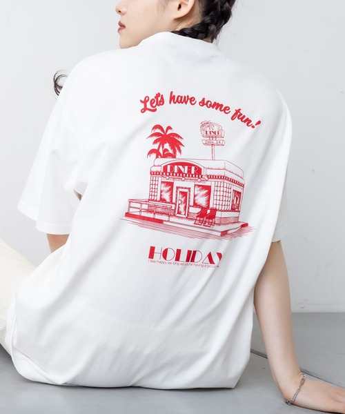 RASVOA(ラスボア)の「DINERプリントTシャツ(Tシャツ/カットソー・レディース・レッド/ブルー・FREE)」の9枚目の写真