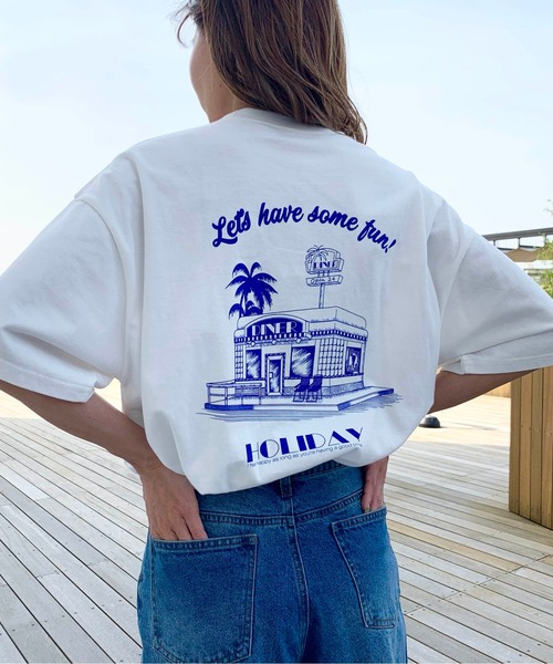 RASVOA(ラスボア)の「DINERプリントTシャツ(Tシャツ/カットソー・レディース・レッド/ブルー・FREE)」の3枚目の写真