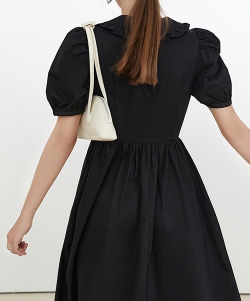 Fano Studios（ファノ ストゥディオズ）の「【Fano Studios】Front button puff sleeve dress FX21L206（ワンピース・レディース・ブラック/イエロー・M/S/L）」の9枚目の写真