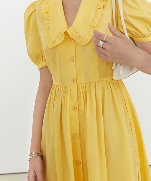 Fano Studios（ファノ ストゥディオズ）の「【Fano Studios】Front button puff sleeve dress FX21L206（ワンピース・レディース・ブラック/イエロー・M/S/L）」の13枚目の写真