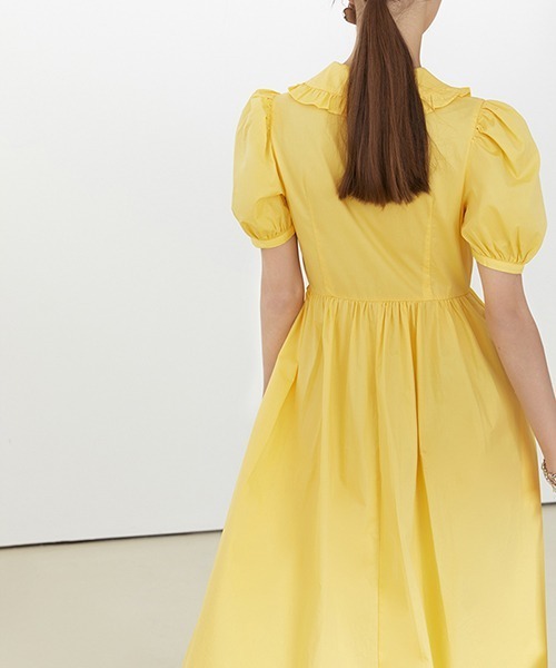 Fano Studios（ファノ ストゥディオズ）の「【Fano Studios】Front button puff sleeve dress FX21L206（ワンピース・レディース・ブラック/イエロー・M/S/L）」の14枚目の写真