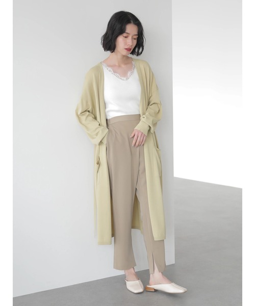 AMERICAN HOLIC（アメリカンホリック）の「接触冷感サイドスリットとろみテーパードパンツ（その他パンツ・レディース・ブラック/イエロー/グレイッシュベージュ・S/M/L）」の12枚目の写真