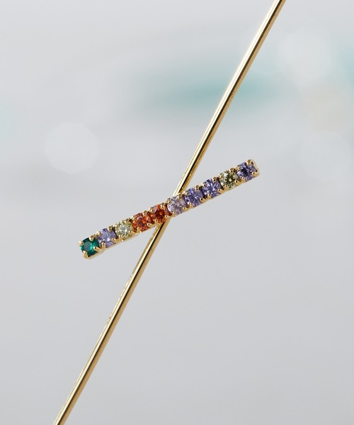 ear PAPILLONNER（イアパピヨネ）の「(WEB限定カラー有り)イヤーラップピアス（ピアス（片耳用）・レディース・ゴールド系その他/ホワイト×シルバー/ホワイト×ゴールド/ゴールド系その他2・ONE SIZE）」の9枚目の写真