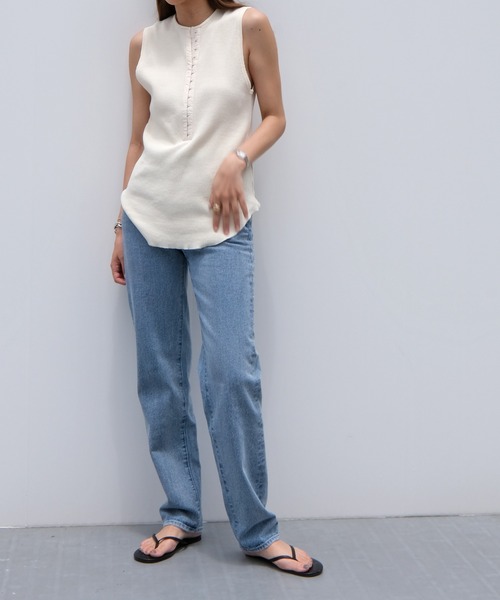 AKTE（アクテ）の「フロントスナップサーマルタンクトップ（Tシャツ/カットソー・レディース・ホワイト/ブラック・FREE）」の14枚目の写真