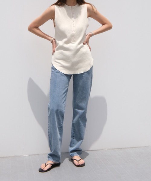 AKTE（アクテ）の「フロントスナップサーマルタンクトップ（Tシャツ/カットソー・レディース・ホワイト/ブラック・FREE）」の18枚目の写真