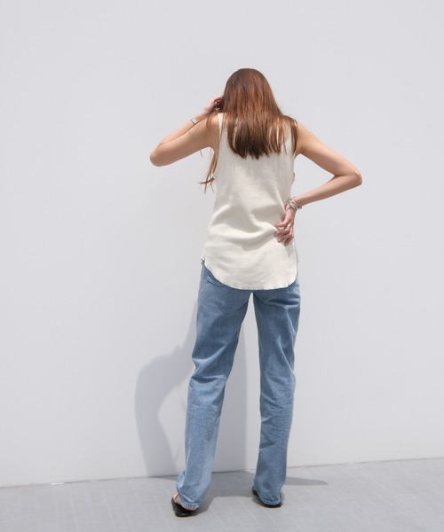 AKTE（アクテ）の「フロントスナップサーマルタンクトップ（Tシャツ/カットソー・レディース・ホワイト/ブラック・FREE）」の7枚目の写真