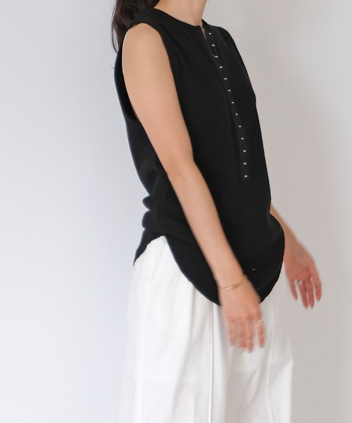 AKTE（アクテ）の「フロントスナップサーマルタンクトップ（Tシャツ/カットソー・レディース・ホワイト/ブラック・FREE）」の20枚目の写真