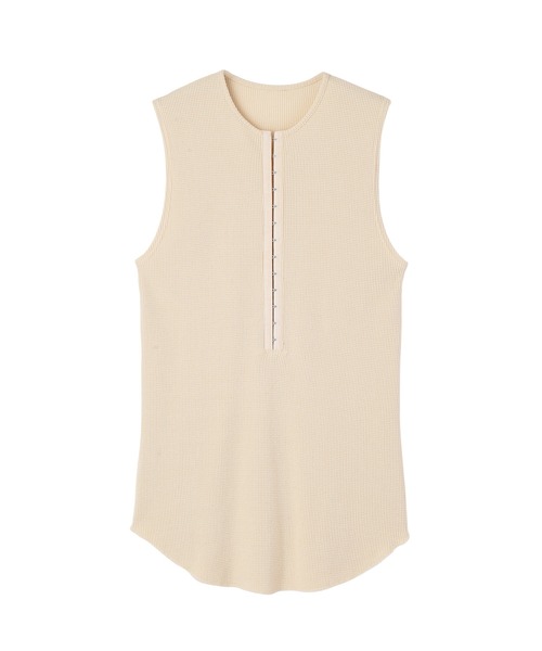 AKTE（アクテ）の「フロントスナップサーマルタンクトップ（Tシャツ/カットソー・レディース・ホワイト/ブラック・FREE）」の6枚目の写真