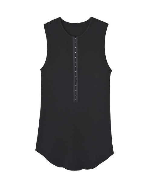 AKTE（アクテ）の「フロントスナップサーマルタンクトップ（Tシャツ/カットソー・レディース・ホワイト/ブラック・FREE）」の10枚目の写真