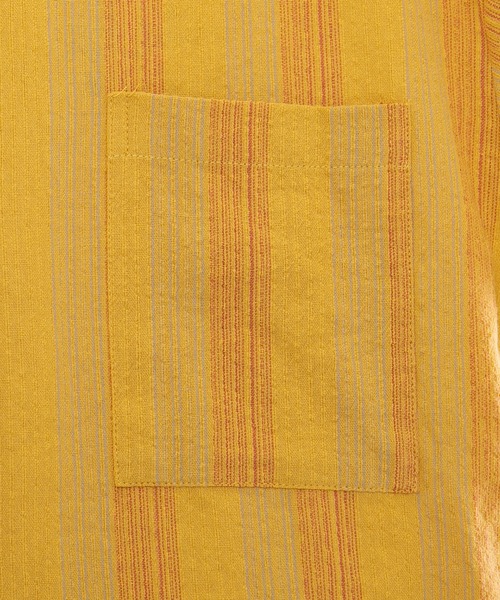 kutir（クティール）の「古着風ストライプシャツ（シャツ/ブラウス・メンズ・ダークブラウン/マスタード・MEDIUM/LARGE）」の12枚目の写真