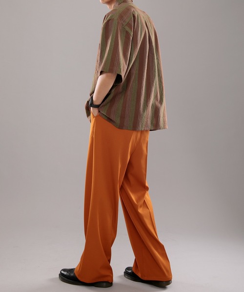 kutir（クティール）の「古着風ストライプシャツ（シャツ/ブラウス・メンズ・ダークブラウン/マスタード・MEDIUM/LARGE）」の15枚目の写真