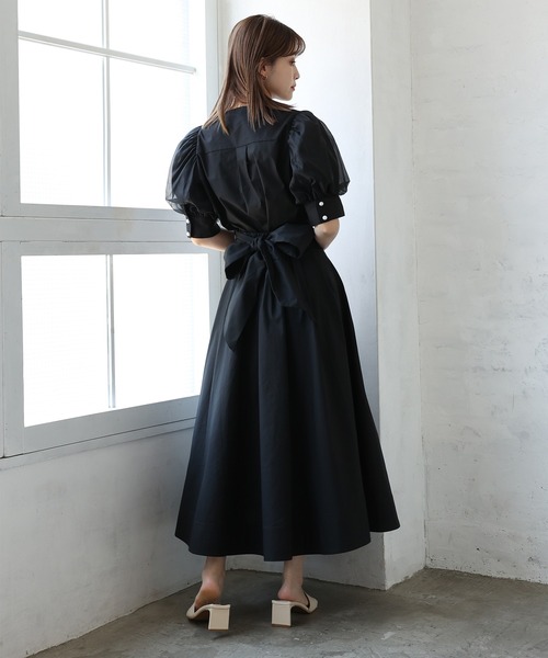 one after another NICE CLAUP（ワンアフターアナザーナイスクラップ）の「バックリボン美シルエットスカート（セットアップのブラウスあり）（スカート・レディース・オフホワイト/ブラック/ブルー系その他/レッド・FREE）」の9枚目の写真