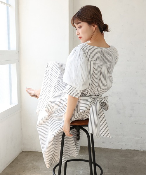 one after another NICE CLAUP（ワンアフターアナザーナイスクラップ）の「バックリボン美シルエットスカート（セットアップのブラウスあり）（スカート・レディース・オフホワイト/ブラック/ブルー系その他/レッド・FREE）」の17枚目の写真